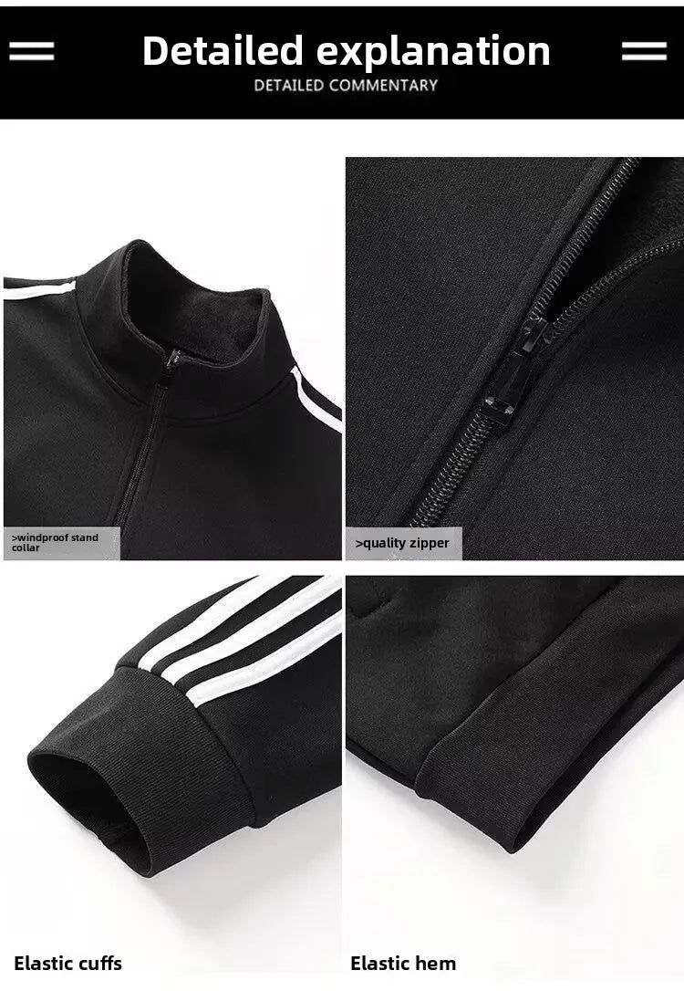 Ensemble de sport décontracté à trois bandes pour homme.