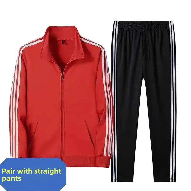 Ensemble de sport décontracté à trois bandes pour homme.