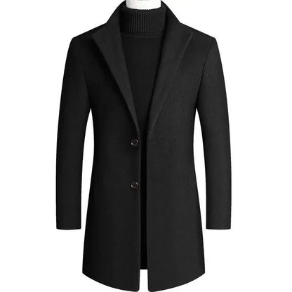 Manteau en laine épaisse pour hommes, mi-long, Style décontracté.